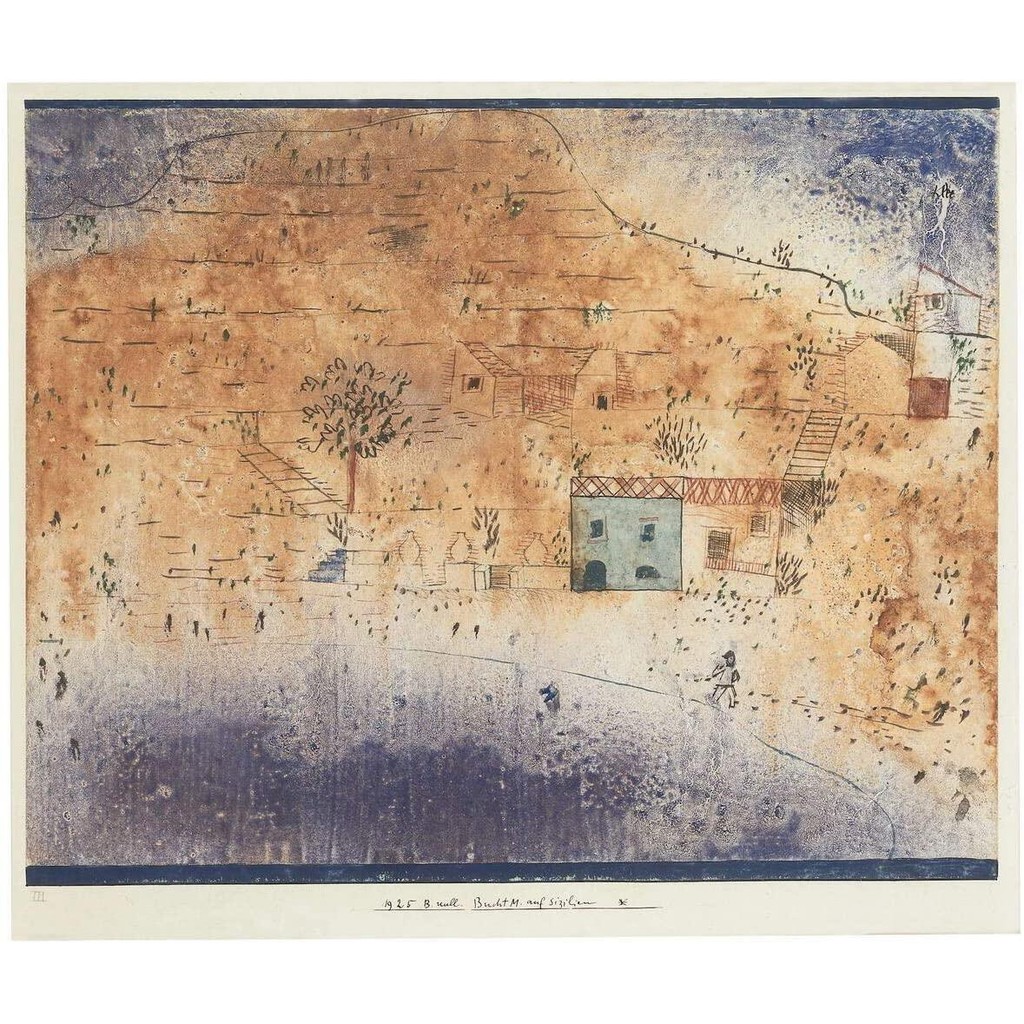 Berkin Arts Paul Klee Giclee Canvas print Painting Poster ... bay M On Sicily Glanc of a Landscape พ