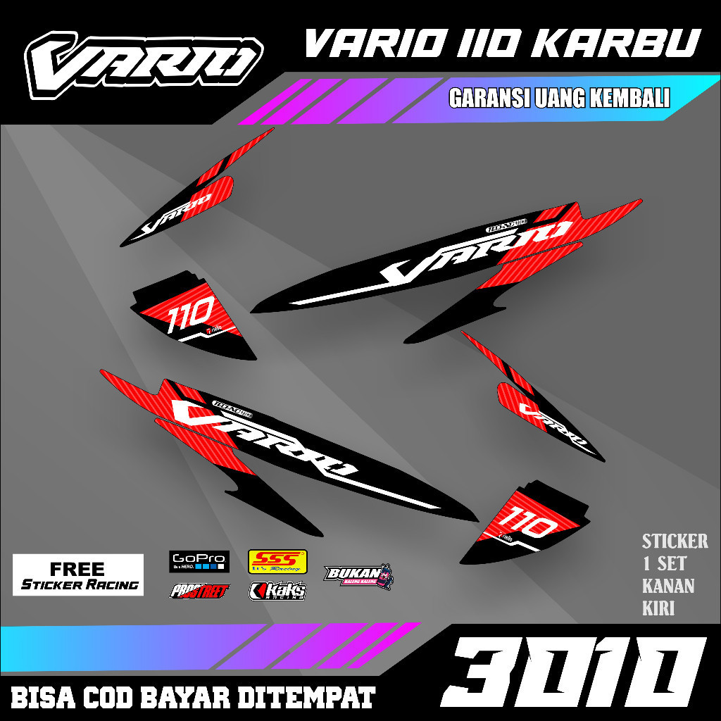 Vario 110 คาร์บูเรเตอร์ Striping with Malay Motif Design - ฟรี Sponsor