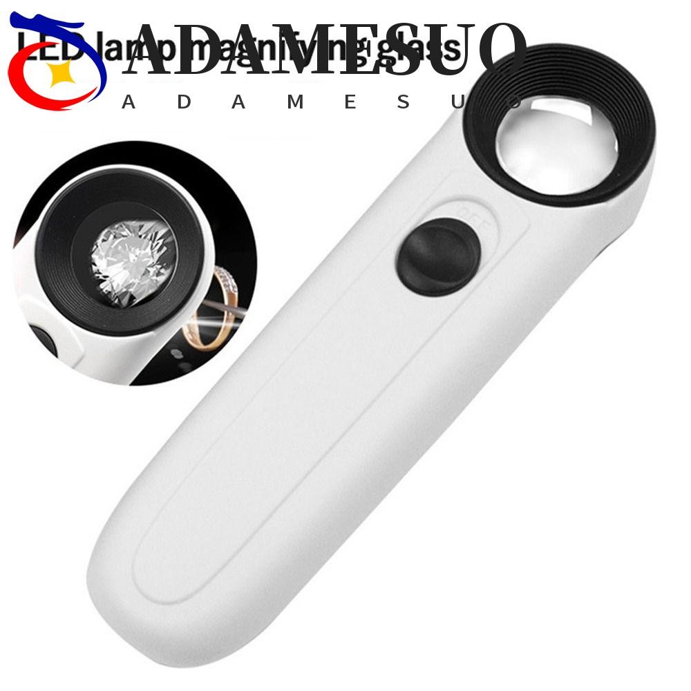 Adamesuo แว่นขยายมือถือ, แว่นขยาย LED Light Loupe, โคมไฟเรืองแสงแบบพกพา HD เลนส์แสตมป์