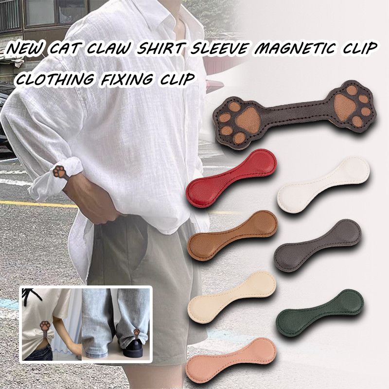 SYUANUNNY 2025 ใหม่Cat Clawเสื้อแขนรีดFIXED Clip Sleevesสั้นAnti-fall Anti-SLIPที่มองไม่เห็นหัวเข็มขัดแม่เหล็ก