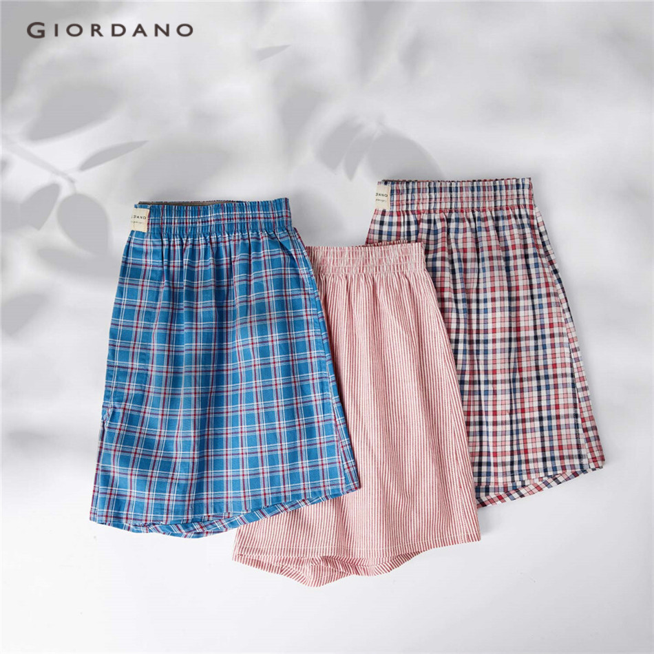 GIORDANO MEN 3-Pack 100% cotton contrasting boxers 18174139