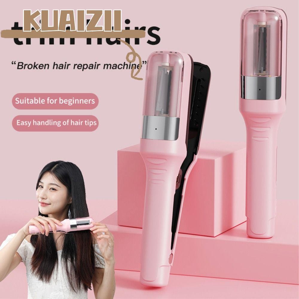 Kuaizii ปัตตาเลี่ยนผมไฟฟ้า, ตัดผมผมอัตโนมัติแยกปลาย Clipper, ชาร์จ Multi-functional Professional Hair Edge Control
