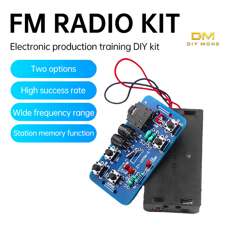 Diymore 76 ~ 108Mhz วิทยุ Fm ชุด Rda5807 วิทยุโมดูลการผลิตอิเล็กทรอนิกส์การฝึกอบรม Diy ชุด