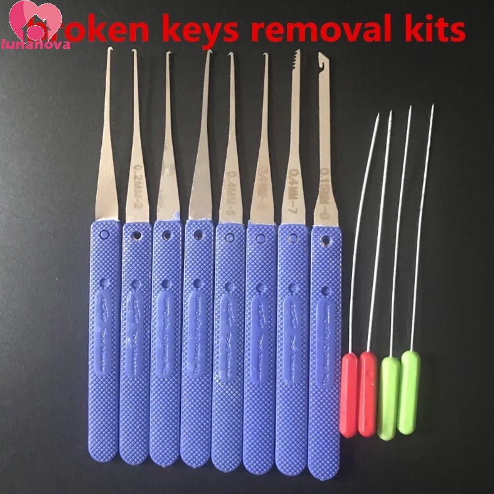 Lunanova Locksmith Lock Pick Set, Mini Hooks Stainless Steel Lock Picks Tool, Versatile Double Row Tension Removal Rust-proof Door Open Keys Lockpick