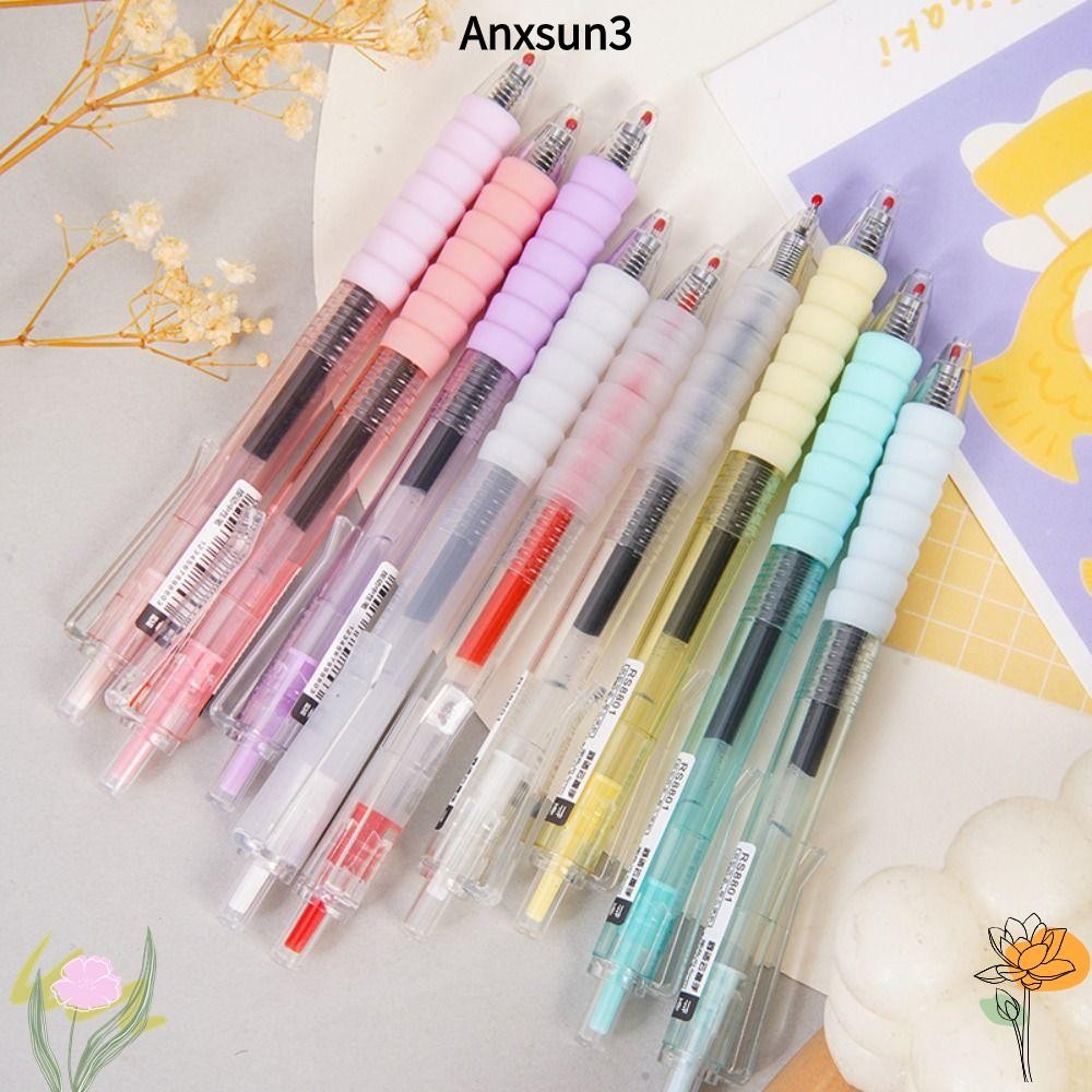 Anxsun3 ปากกาเจล ชนิดกด 0.5 มม. ปลายปากกา Neutral ปากกา, มัลติฟังก์ชั่นสีดํา/สีฟ้า/สีแดงหมึก Quick-drying ปากกาลูกลื่นโรงเรียน Office