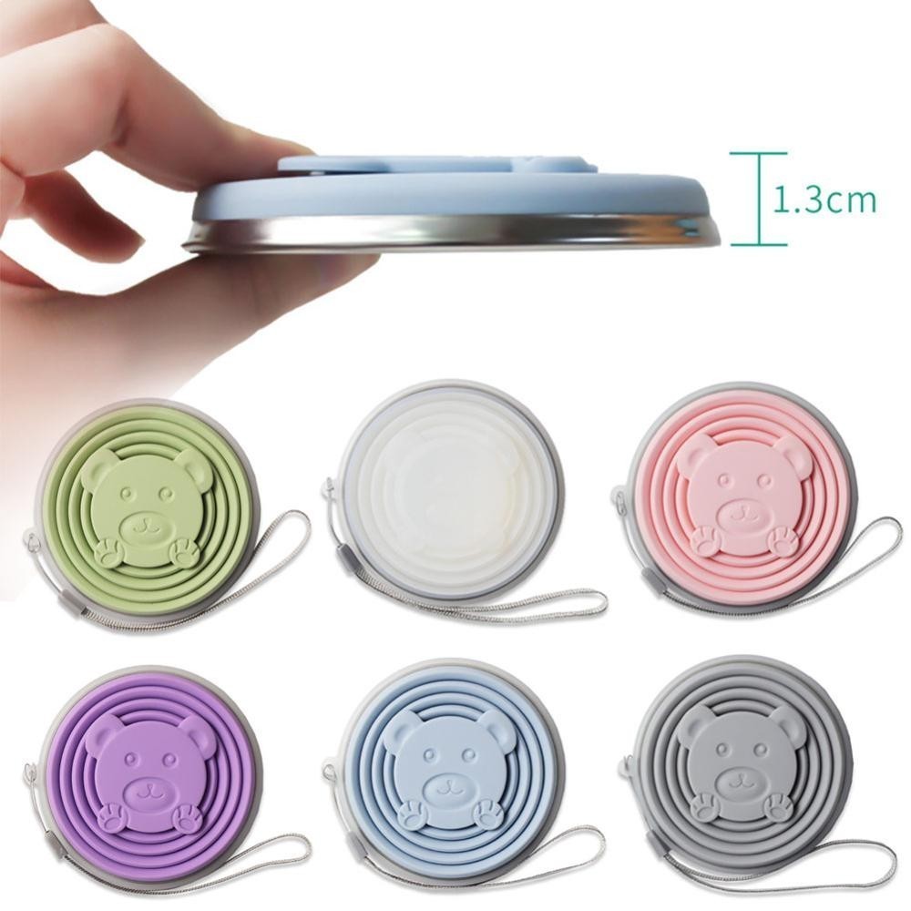 แก้วน้ำพับได้ ซิลิโคนแบบพกพาพับถ้วยน้ําพร้อมฝาปิดและ  ทนความร้อน  พับแก้วพับได้สําหรับ Foldable water cup 180ml/270ml