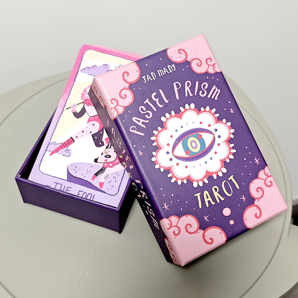 Pastel Prism Tarot 12*7 ซม.78 ชิ้นฐานบน Rider-รอในกล่องแข็งพิมพ์บน 350GSM คู่นูน Cardstock