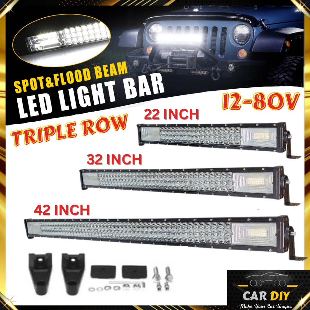 รถ DIY 12-80V 3 แถว LED Light Bar Offroad Led Bar Combo Led Work Light Bar สําหรับรถบรรทุก 4x4 4WD S