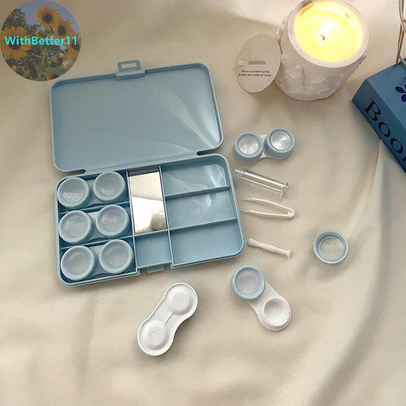 Better 1 PC กล่องใส่คอนแทคเลนส์พร้อมกระจกผู้หญิง Mini Eyes คอนแทคเลนส์คอนเทนเนอร์กล่องกระเป๋าสําหรับ