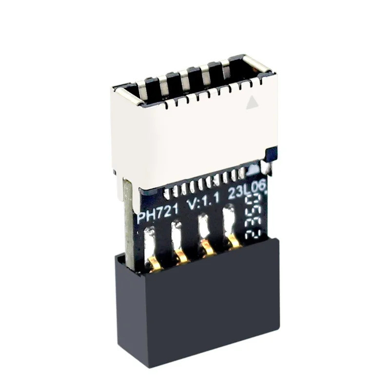 แผงด้านหน้า Header Key-A ซ็อกเก็ต 9Pin อะแดปเตอร์เมนบอร์ด USB2.0 9-Pin to USB C Type-E 9Pin to TYPE 