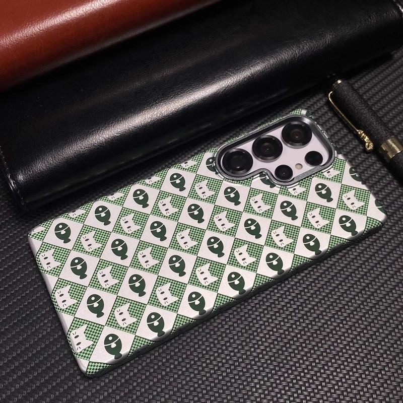 Samsung S25 Ultra S24 Ultra Cute Fish Cat คาร์บอนไฟเบอร์เนื้อ Micro Matte กันกระแทก Samsung Case