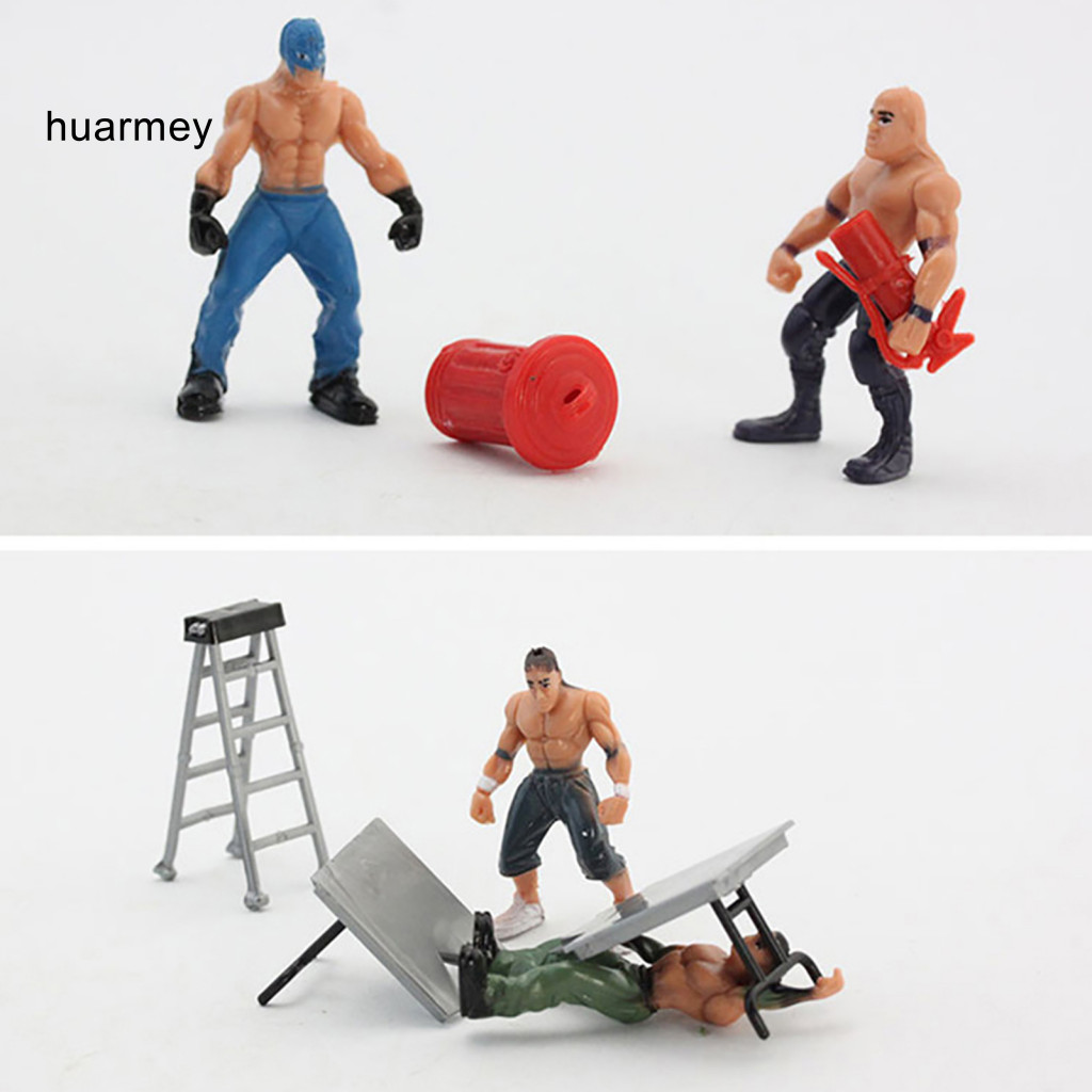 HUARMAEY 1 ชุด Wrestling Playset ที่สมจริง DIY Mini Wrestling Action Figure Play ชุดสําหรับเด็ก