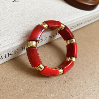 [Jewbeauty] สร้อยข้อมือทรงกลมสี่เหลี่ยม แฟชั่นย้อนยุค การออกแบบเฉพาะบุคคล เครื่องประดับทำมือ