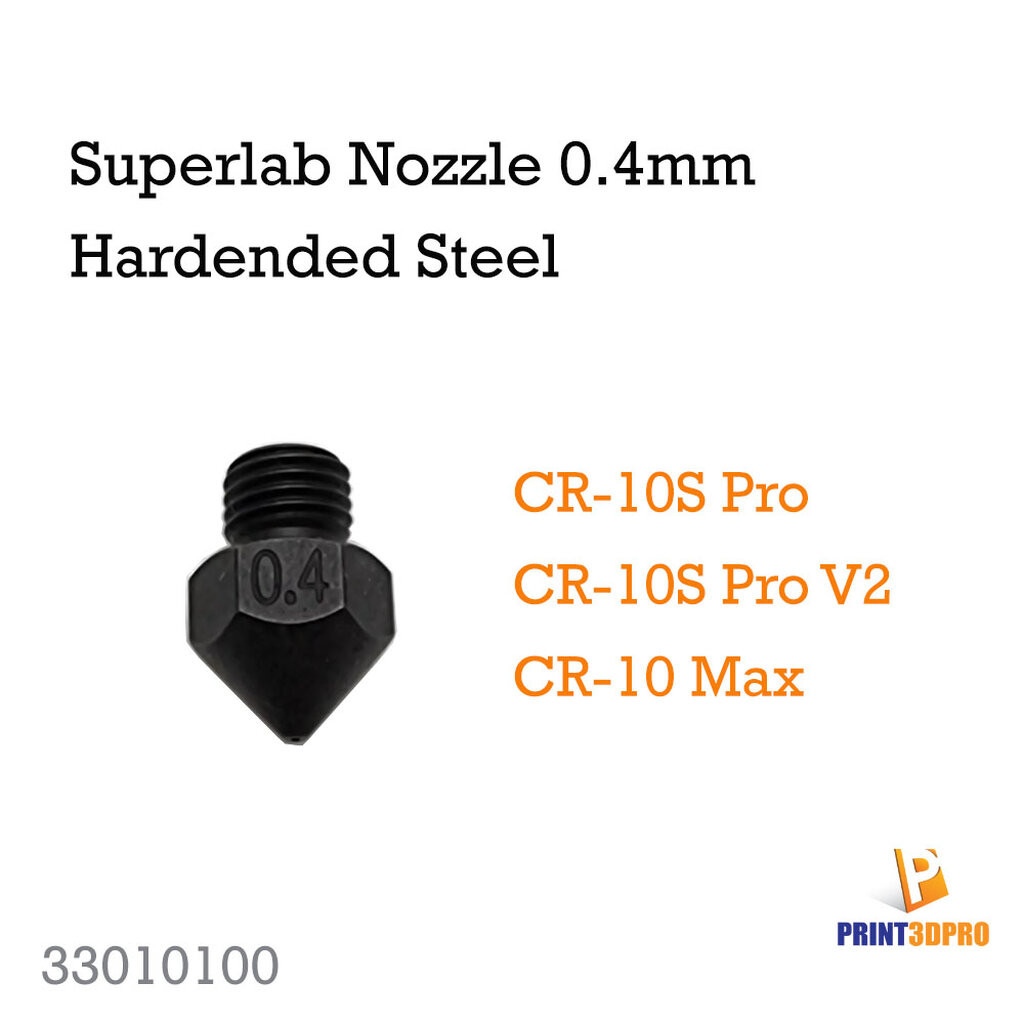 3D Part Superlab Nozzle 0.4 Hardended Steel
