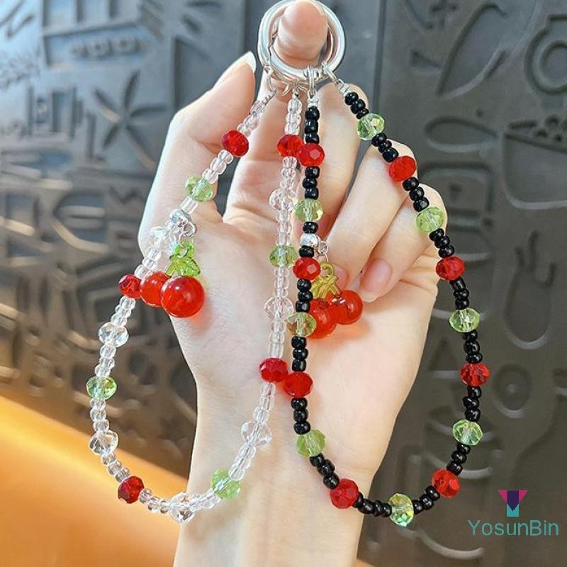 โยซันบิน] วินเทจเชอร์รี่ลูกปัดโทรศัพท์มือถือโซ่สายรัดข้อมือเสน่ห์เชือกเส้นเล็กกล้องสายคล้องมือสาวผู้หญิงจี้ใหม่ - รูปที่ 2