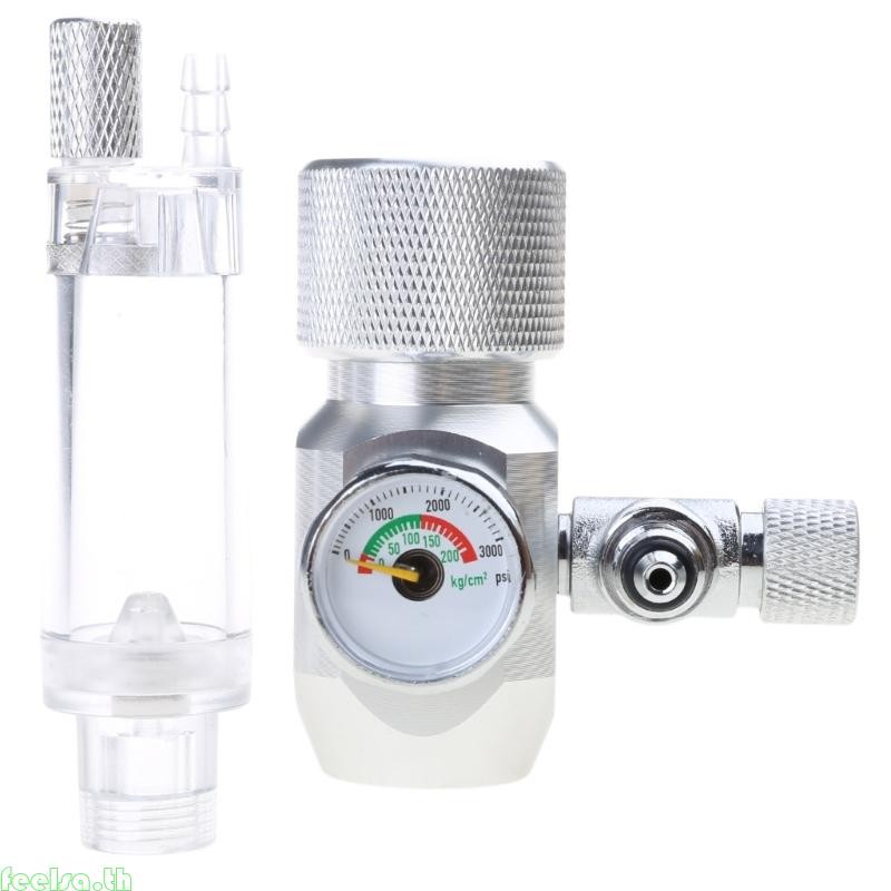 Feela Aquarium Co2 Regulator Co2 วาล์วควบคุมพร้อมโซลินอยด์วาล์ว Bubble Meter