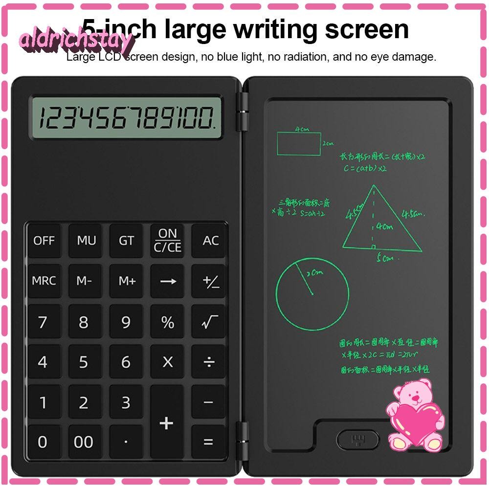 Exodus เครื่องคิดเลขวิทยาศาสตร์, 12-Digit Writing Pad เครื่องคิดเลขคณิตศาสตร์, แบบพกพาพร้อม Stylus LCD Notepad เครื่องคิดเลขบัญชีแบบพับได้ Office
