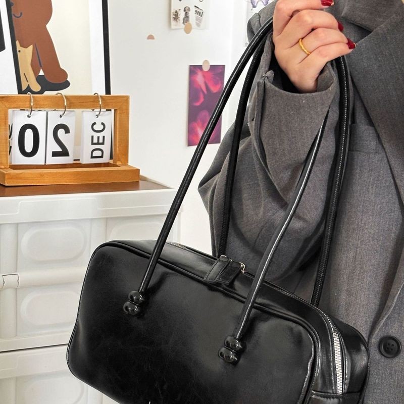 Deere Jack กระเป๋าสะพายสตรีเกรดสูง Frosted ความจุขนาดใหญ่ Vintage Suede Niche Boston Tote Bag