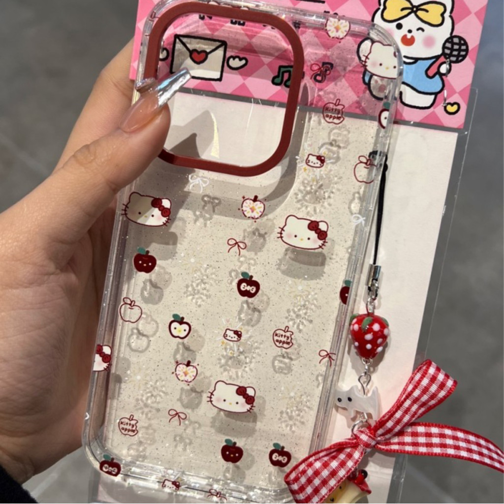 🔥SUN🔥ซอฟท์แอปเปิ้ลคิตตี้น่ารัก เคสiPhone 17 16 12 11 14 13 Pro Max 7 8PLUS 15 Plus X XR XS Max SE