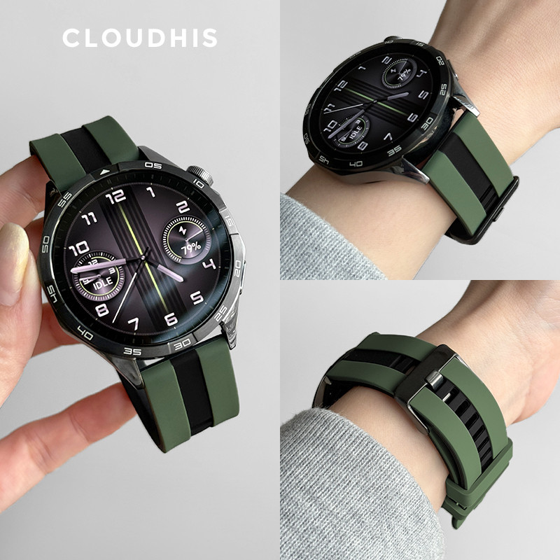 สายรัดข้อมือซิลิโคน 22 มม. เหมาะสําหรับ Huawei Watch gt5/gt4/gt3/gt2/gt5pro 46 มม.กีฬา watch3/4/PRO สายคล้อง 20 มม.