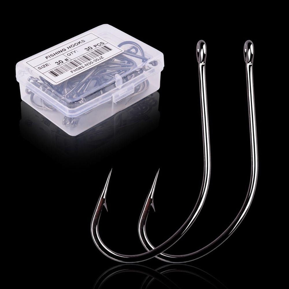 Isitaft ตะขอตกปลาหนาม Sea Pint Hook #2-#17 สแตนเลสทนทาน50ชิ้นเหล็กคาร์บอนตะขอล่อคาร์บอนสูงใหญ่ยาวก้าน