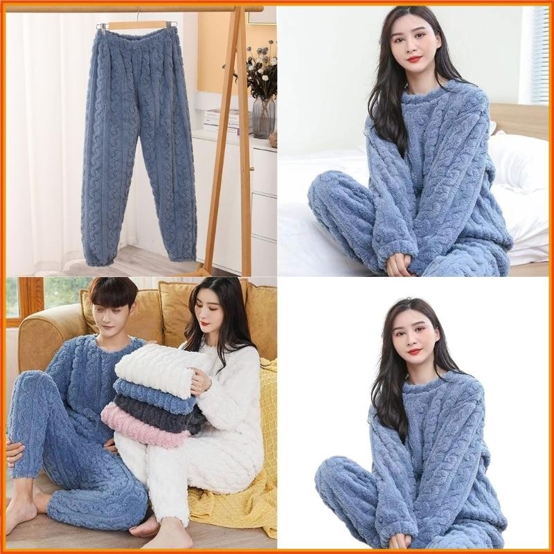 Topsky Warm Furry ขนแกะชุดนอนชุดขนแกะอุ่น Loungewear ชุดนอนสุภาพสตรีชุด