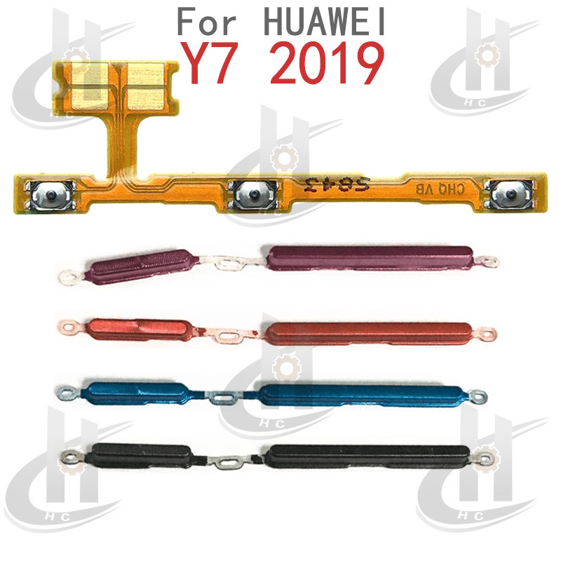 สําหรับ Huawei Y7 2019 / Y7 Prime 2019 / Y7 Pro 2019 ระดับเสียงด้านข้างปุ่ม Flex Cable Keys ปุ่มปิดระดับเสียงปุ่มขึ้นและลงด้านข้างเปลี่ยนส่วน
