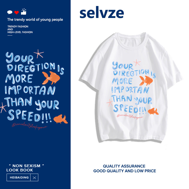 SELVZE（จัดส่งตลอด 24 ชั่วโมง）เสื้อยืดสีขาวผู้หญิง，เสื้อยืดผู้หญิงลายดาวห้าแฉกน่ารัก I003390
