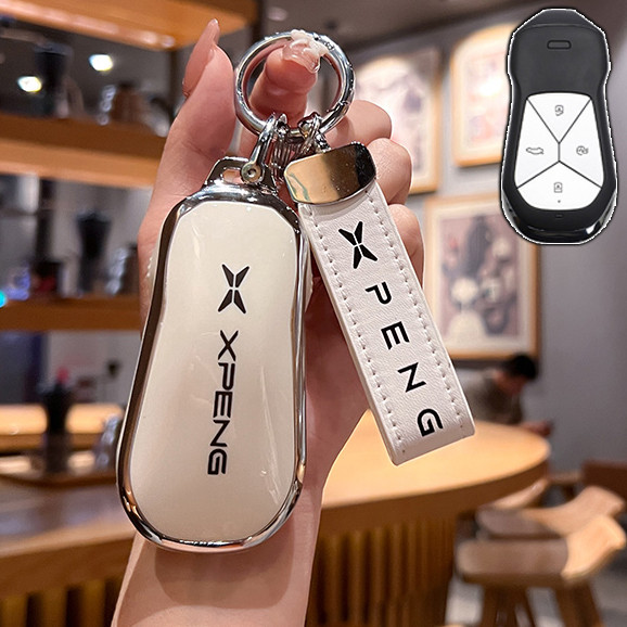 เหมาะสําหรับ XPENG G6 EV 2020- 2024 เปลือกกุญแจรถพิเศษเคสป้องกันจี้กุญแจซิลิโคนกุญแจรถ Unisex xiaopeng accesory