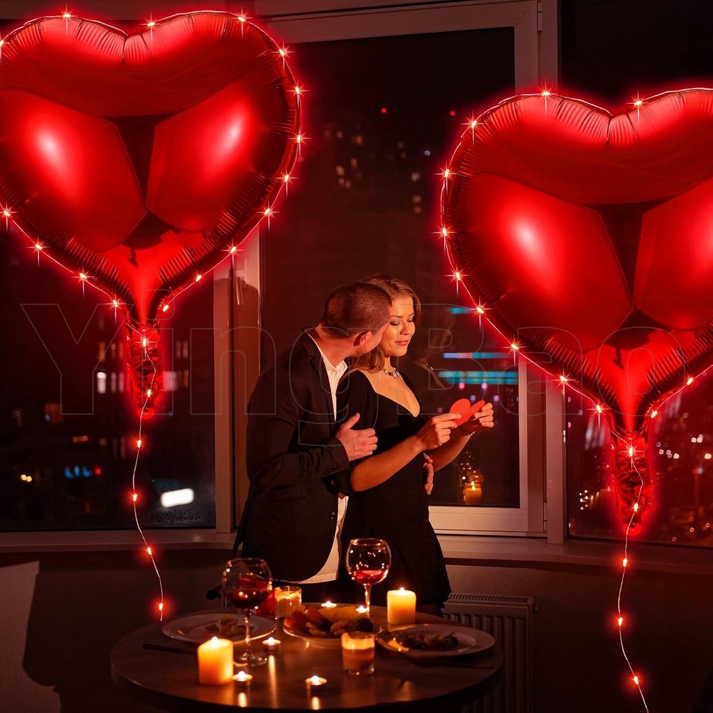 32นิ้ว นํา ขนาดใหญ่หัวใจสีแดงฟอยล์ลูกโป่งพองฮีเลียมบอลลูน ทําเอง เครื่องประดับงานเลี้ยงวันเกิดสําหรับวันวาเลนไทน์ของขวัญแต่งงาน - รูปที่ 4