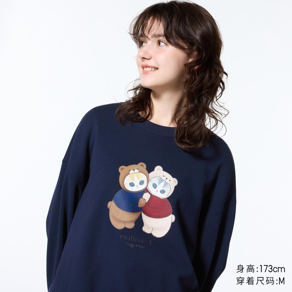 เสื้อสเวตเตอร์คอกลม U-T Mofusand สําหรับผู้ชายและผู้หญิงใหม่/เสื้อยืดแขนยาว