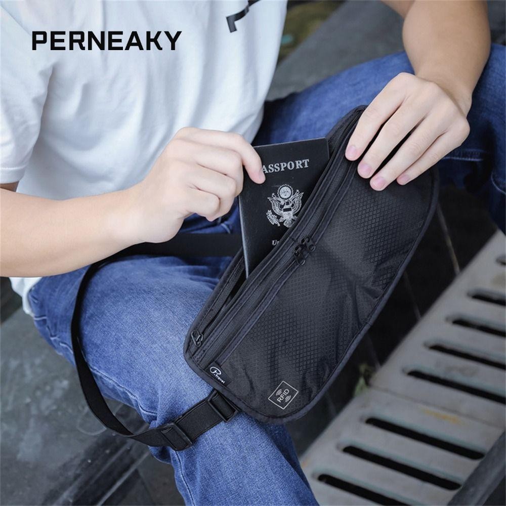 Perneaky กระเป๋าสะพายข้าง, กระเป๋าคาดเอวไนลอนอเนกประสงค์, กระเป๋าการ์ดแฟชั่นน้ําหนักเบาสําหรับผู้ชาย