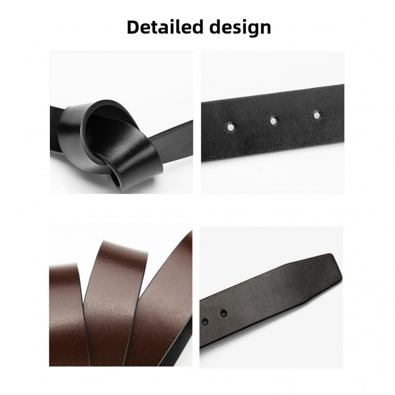 ใหม่เข็มขัดหนังผู้ชายเรียบหัวเข็มขัดธุรกิจที่เรียบง่ายเยาวชนกางเกงเข็มขัดเวอร์ชั่นเกาหลีผู้ชายเข็มขัดที่เดินทางมาพักผ่อน3.3เซนติเมตร - รูปที่ 2