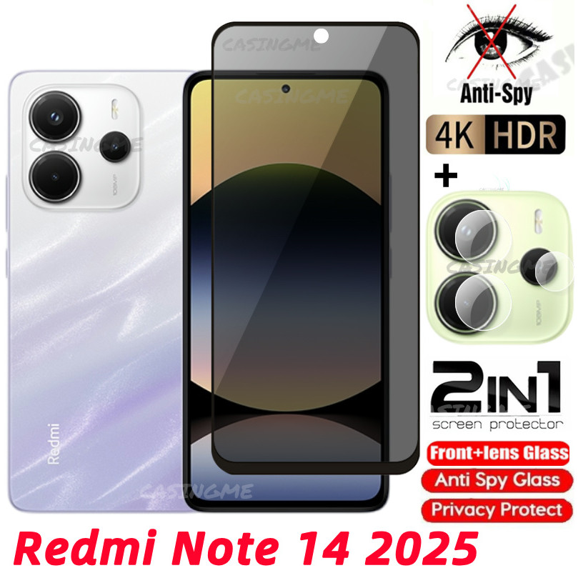 Redmi หมายเหตุ 14 2025 ฝาครอบ Anti-Spy ตัวป้องกันหน้าจอความเป็นส่วนตัวสําหรับ Redmi Note14 RedmiNote14 หมายเหตุ 14 14Note 5G 4G Anti Peek ความเป็นส่วนตัวฟิล์มกระจกนิรภัย