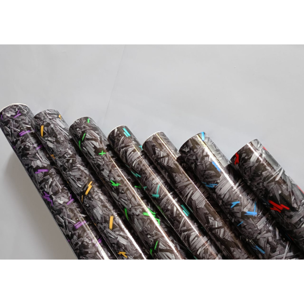 GLOSSY SCOTLET FORGED CARBON MOTIF STICKERS - สีใหม่ GLOSSY FORGED CARBON VARIATION STICKERS