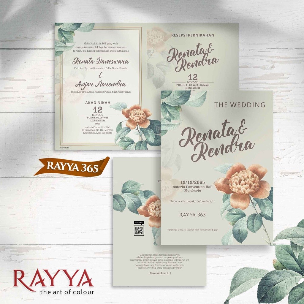 พิมพ์คําเชิญงานแต่งงาน RAYYA 365 พร้อมวัสดุและราคาที่ดีที่สุด BC