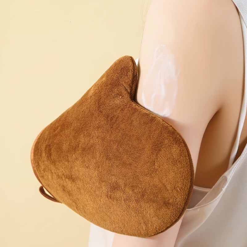 Body Lotion Glove Self-Tanning ป้องกันมือเหนียว Applicator แห้งเร็ว Flocking ถุงมือแต่งหน้า Applicator ราคา ถูกที่สุด ดีลบีเคเค แกลเลอรีภาพที่ 2