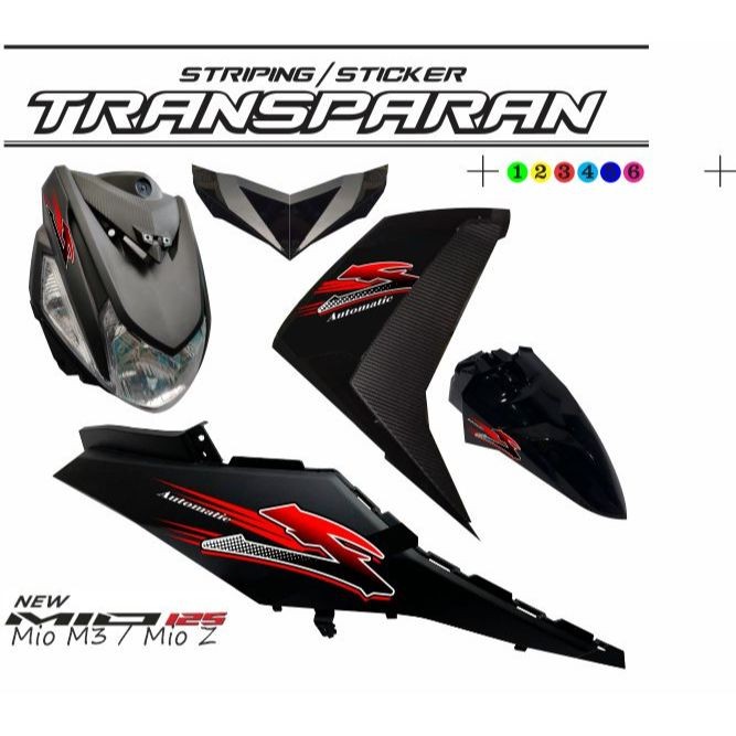 TRANSPARENT COOL TRANSPARENT STRIPING STICKER สําหรับ YAMAHA MIO M3 MIO Z MOTORCYCLE LATEST VARIATIO