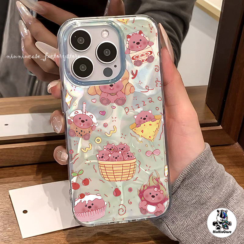 เคสโทรศัพท์ For IPhone 12 13 15 16 11 14 Pro Max XR X 7 8 6 Plus XS Max SE แฟชั่นลายช้างน้อย เลเซอร์ แวววาว ตลกดีนะ เคส