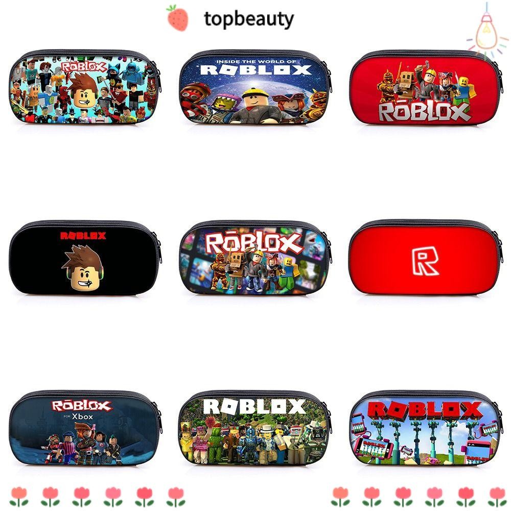 Topbeauty กล่องดินสอ Roblox, กระเป๋าดินสอโพลีเอสเตอร์ชั้นเดียว, การพิมพ์การจัดเก็บเย็นปากกาการ์ตูนเด็กนักเรียน