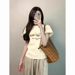 เสื้อยืดเข้ารูป เสื้อรัดรูป ทรง คอกลมแขนสั้น *สกรีนทรงสวย งานตามหา ผ้ายืดร่องคอตต้อน และบางตะกร้ามีเนื้อท็อฟดาย
