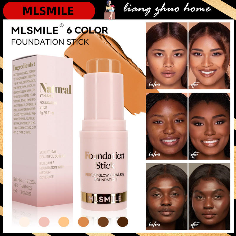 MLSMILE Stick Foundation Balm Serum Boosted Skin Tint Foundation Stick Smooth Plumper Hight Coverage