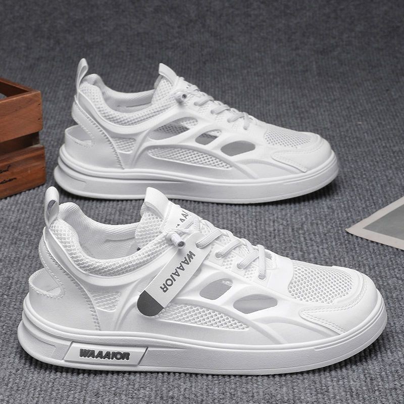 ฤดูร้อนรองเท้าผู้ชายสไตล์ใหม่Breathable Hollow Hollowรองเท้าผู้ชายอินเทรนด์All-Matchรองเท้าสีขาวรองเท้าสุทธิรองเท้าผ้าใบลําลองรองเท้าผ้า