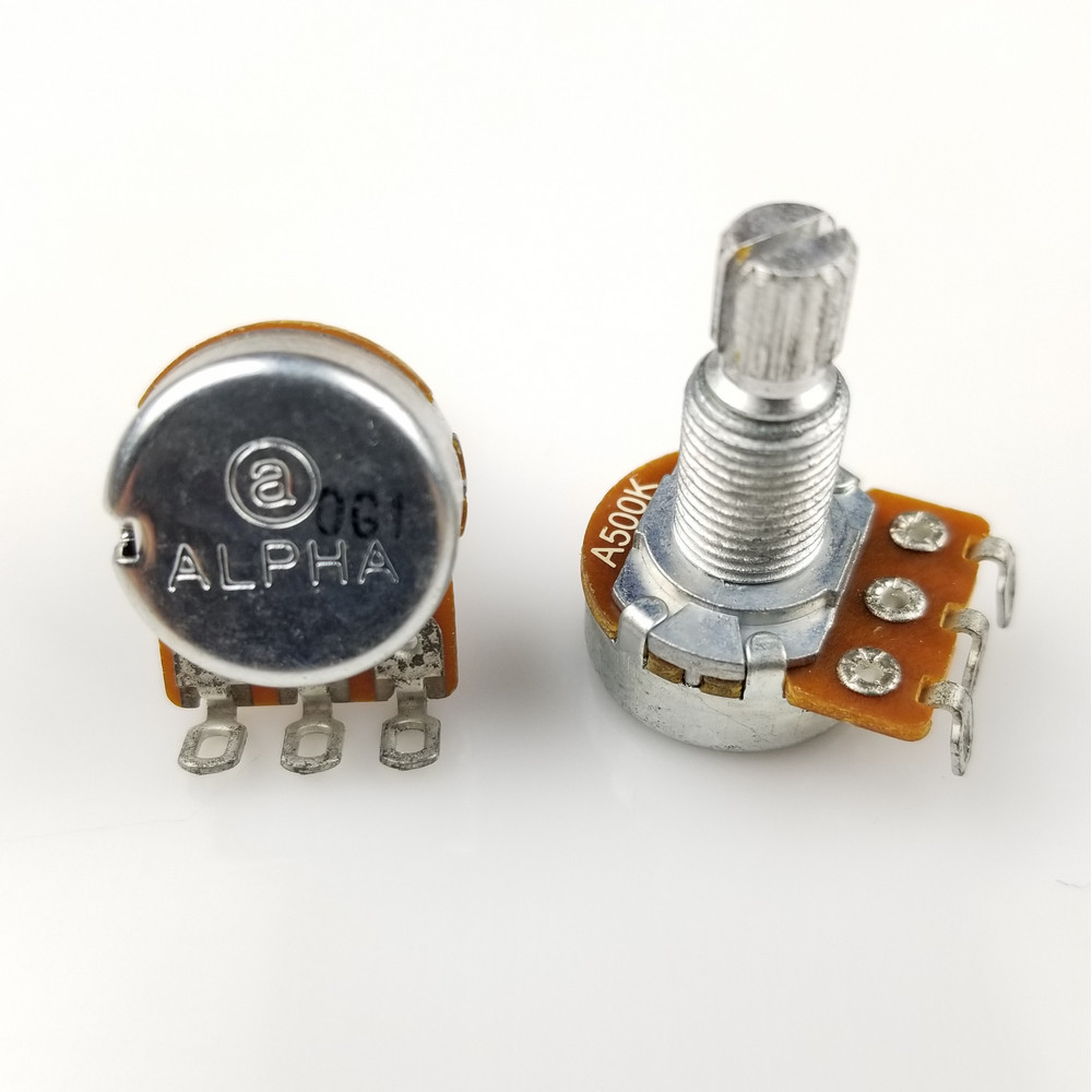 1 PC Alpha A500K B500K A250K B250K Potentiometerสําหรับกีตาร์ไฟฟ้าเบสปริมาณควบคุมโทนควบคุม 500K 250K