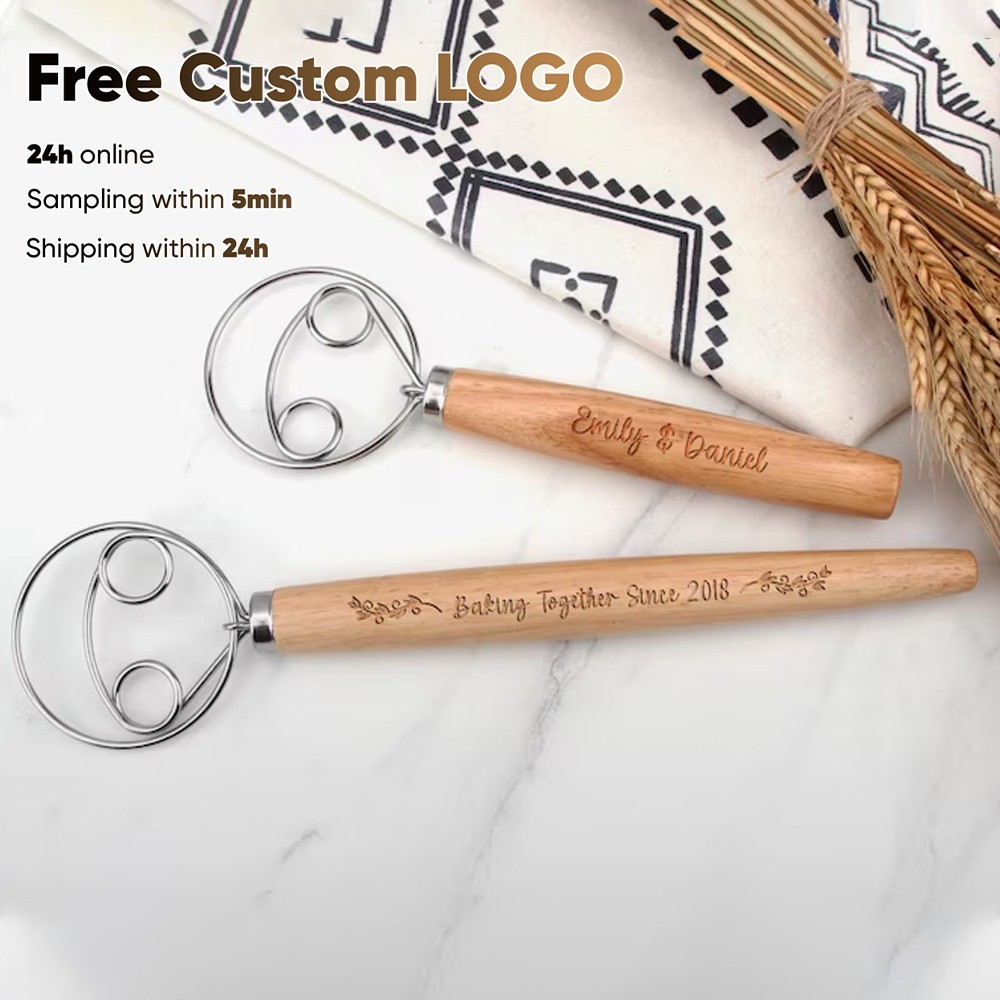 ฟรีส่วนบุคคลไม้ปัดแกะสลักเดนมาร์กแป้งปัดที่กําหนดเอง เปรี้ยว ปัด ของขวัญสําหรับ คนทําขนมปัง