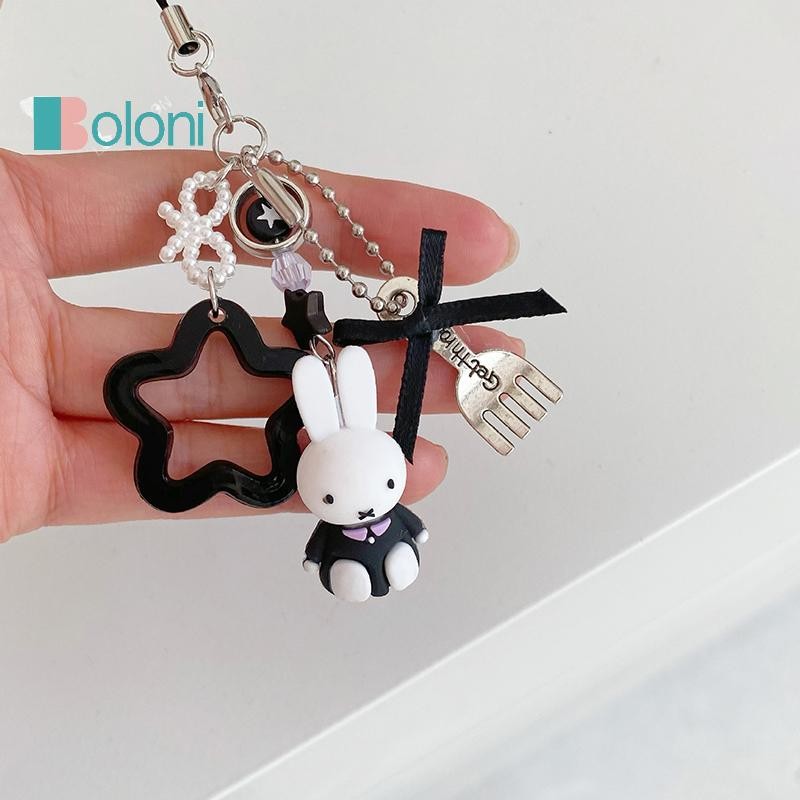 [Boloni] Y2K Miffy Bunny Phone Lanyard การ์ตูนกระต่ายโซ่โทรศัพท์มือถือพวงกุญแจกระเป๋าจี้คู่ชุดสาวอุปกรณ์เสริมเทศกาลของขวัญใหม่