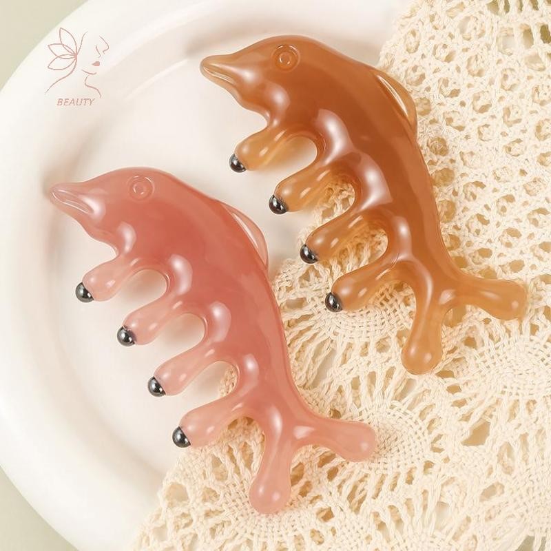 [maybeauty] Magnetic Therapy Dolphin หวีนวดหัวนวด Meridian Scraping นวดหนังศีรษะสปา Body Home Health Therapy เครื่องมือ {TH}