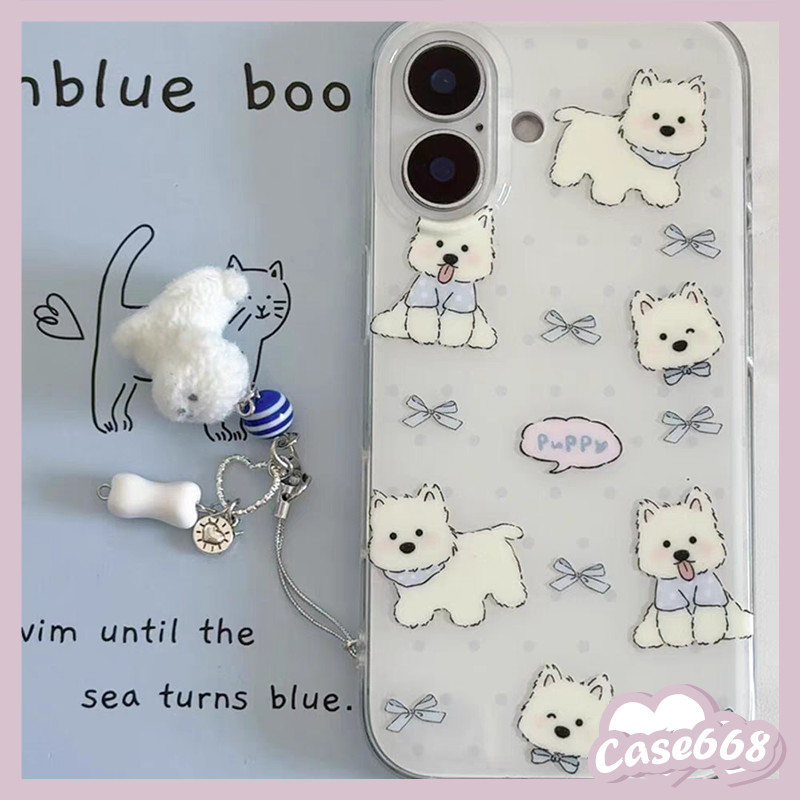 เคสไอโฟน15 16 สำหรับ iPhone 11 16 13 15 12 14 Pro Max 14 15 16 Plus 16 15 14 13 Pro ลูกสุนัขที่น่ารักสร้อยข้อมือนุ่ม - รูปที่ 6