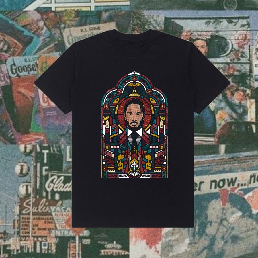 เสื้อยืด John Wick Regular | ล้างหิน | สีดํา สีดํา สีดํา สีดํา | ขาวขาว | เสื้อยืดหนัง John Wick | เ