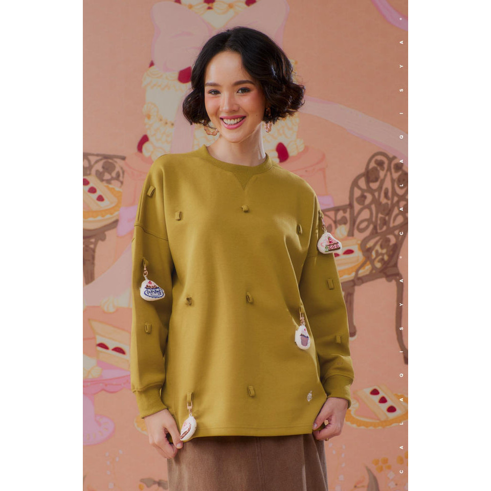CQ TURN 14 DDAY SWEATSHIRT IN CRESS GREEN